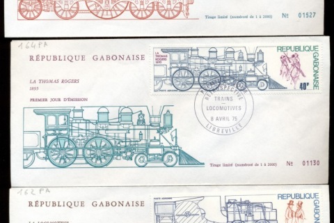 Gabon 1975 Locomotives 3/4 (no 50f) FDC