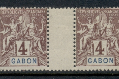 Gabon 1904-07 Navigation & Commerce 4c gutter pr