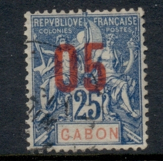 Gabon 1912 Navigation & Commerce surcharge 5c on 25c