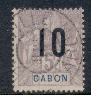 Gabon 1912 Navigation & Commerce surcharge 10c on 5f