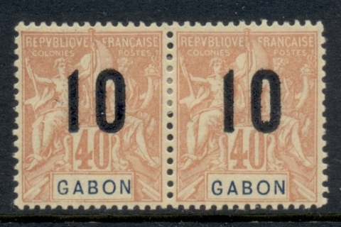 Gabon 1912 Navigation & Commerce surcharge 10c on 40c pr