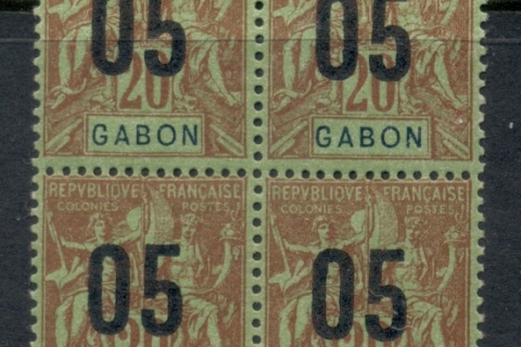 Gabon 1912 Navigation & Commerce surcharge 5c on 20c blk4