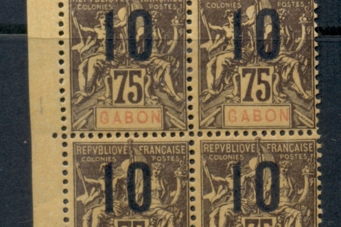 Gabon 1912 Navigation & Commerce surcharge 10c on 75c blk4