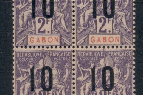 Gabon 1912 Navigation & Commerce surcharge 10c on 2f blk4