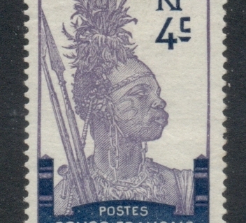 Gabon 1910 Pictorial, Fang Warrior, Congo Francaise 4c