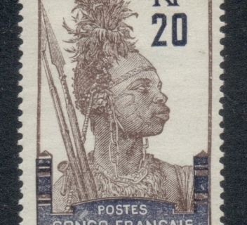 Gabon 1910 Pictorial, Fang Warrior, Congo Francaise 20c
