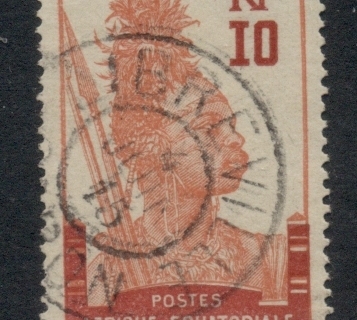 Gabon 1910-22 Pictorial, Fang Warrior, Afrique Equatoriale 10c