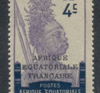 Gabon 1924-31 Pictorial, Fang Warrior, Opt Afrique Equatoriale Francaise 4c
