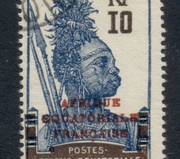 Gabon 1924-31 Pictorial, Fang Warrior, Opt Afrique Equatoriale Francaise 10c