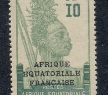 Gabon 1924-31 Pictorial, Fang Warrior, Opt Afrique Equatoriale Francaise 10c