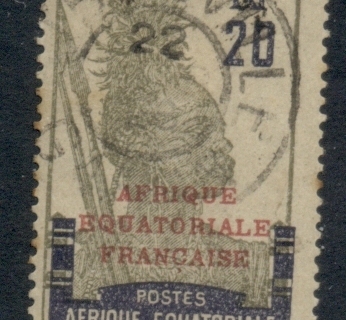 Gabon 1924-31 Pictorial, Fang Woman, Opt Afrique Equatoriale Francaise 20c