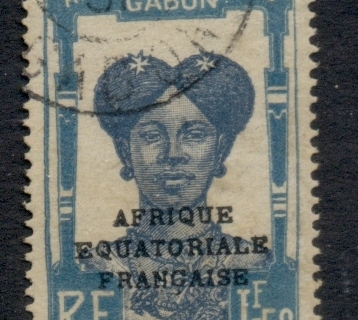 Gabon 1924-31 Pictorial, Fang Woman, Opt Afrique Equatoriale Francaise 1.50f