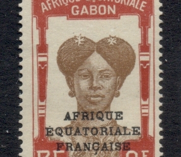 Gabon 1924-31 Pictorial, Fang Woman, Opt Afrique Equatoriale Francaise 2f