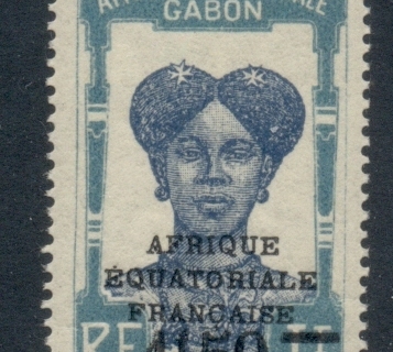 Gabon 1925-28 Pictorial, Fang Woman, Opt Afrique Equatoriale Francaise Surch 1.50f on 1f