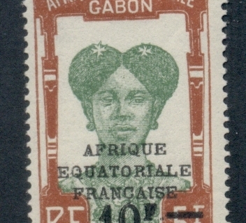 Gabon 1925-28 Pictorial, Fang Woman, Opt Afrique Equatoriale Francaise Surch 10f on 5f