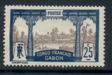 Gabon 1910 Pictorial, Libreville Congo Francaise 25c