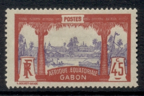 Gabon 1910-22 Pictorial, Libreville Afrique Equatoriale 45c