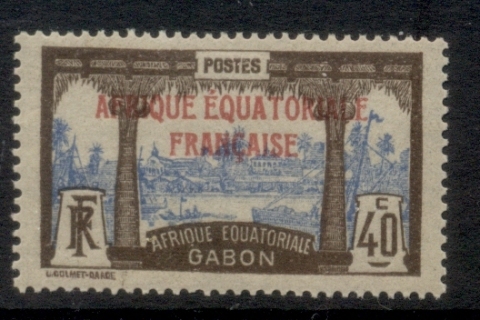 Gabon 1924-31 Pictorial, Libreville Opt. Afrique Equatoriale Francaise 40c