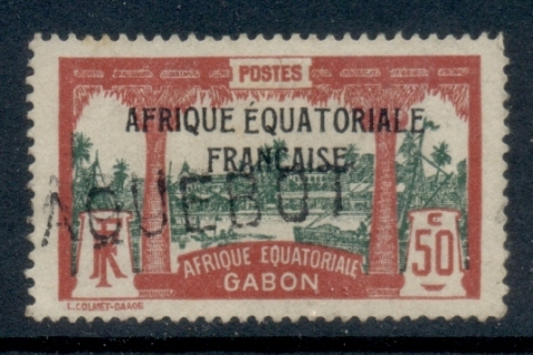 Gabon 1924-31 Pictorial, Libreville Opt. Afrique Equatoriale Francaise 50c Paquebot