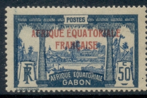 Gabon 1924-31 Pictorial, Libreville Opt. Afrique Equatoriale Francaise 50c