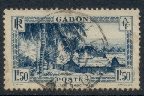 Gabon 1932-33 Pictorial, Village of Setta Kemma 1.50f