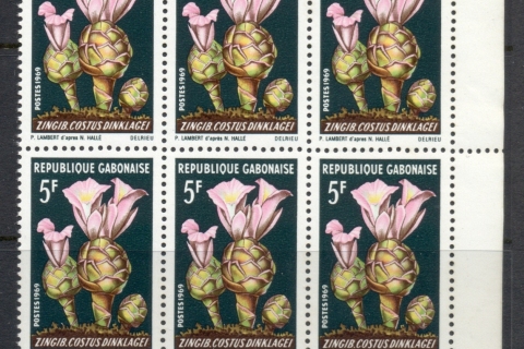 Gabon 1964 Flowers 5f blk6