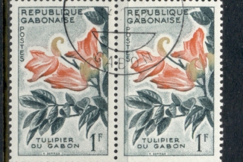 Gabon 1961 Flowers 1f blk4