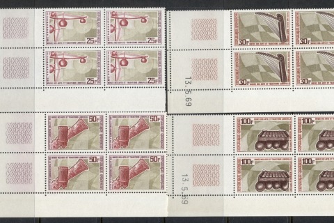 Gabon 1969 Musical Instruments blks4
