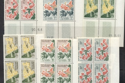 Gabon 1961 Flowers blks4
