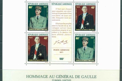 Gabon 1971 Charles de Gaulle in Memoriam MS
