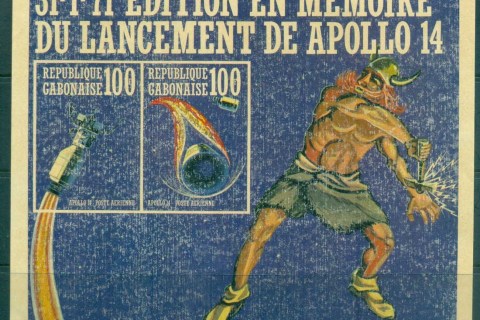 Gabon 1971 Apollo 14 Space Mission MS