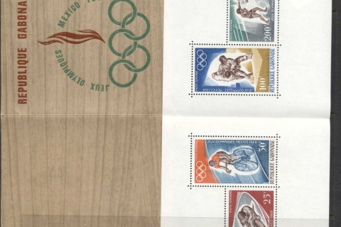 Gabon-1968-Summer-Olympics-Mexico-MS-folder-MUH