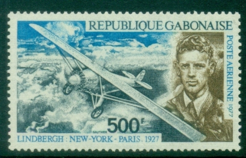 Gabon-1977-Charles-Lindbergh-Transatlantic-Flight-MUH