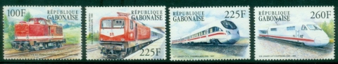 Gabon-2000-German-Locomotives-Trains-MUH