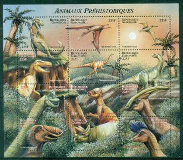 Gabon-2000-Prehistoric-Animals-Dinosaurs-MS-MUH