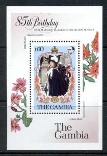 Gambia-1985 Queen Mother 85th Birthday MS