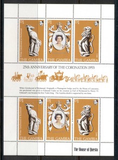 Gambia-1978 QEII Coronation 25th Anniversary Sheetlet