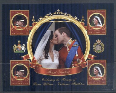 Gambia-2011 Royal Wedding William & Kate #1130 D30 MS