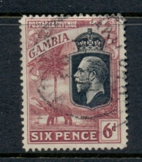 Gambia-1922-27-KGV-Elephant-6d-FU