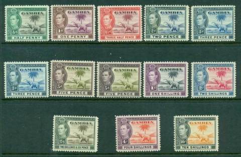 Gambia-1938-46-KGVI-Defins-Asst-to-10-13-MLH-Lot17443