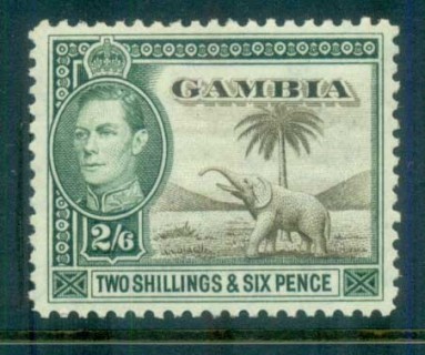 Gambia-1938-46-KGVI-Elephants-2-6d-MUH-lot79893