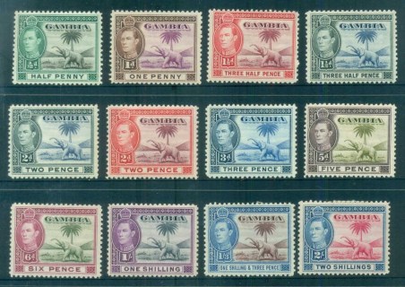 Gambia-1938-46-KGVI-Elephants-to-2-MUH-MLH-lot79881