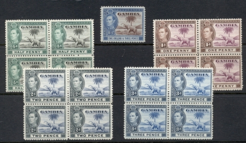 Gambia-1938-46-KGVI-Pictorials-Asst-MUH