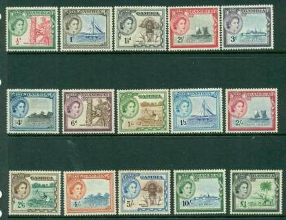 Gambia-1953-QEII-Defins-15-MLH-Lot17448