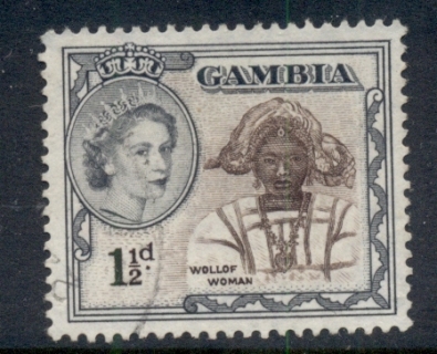 Gambia-1953-QEII-Pictorial-Wollof-Woman-1-5d-FU