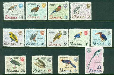 Gambia-1966-Bird-Defins-1-MLH-13MUH-Lot17456