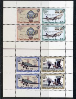 Gambia-1983-Manned-Flight-Bicentenary-2x-booklet-pane-MUH