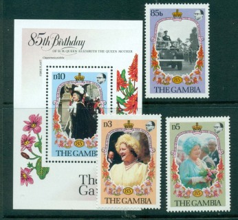 Gambia-1985-Queen-Mother-85th-Birthday-MS-MUH-Lot30340