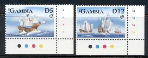 Gambia-1992-Discovery-of-America-ships-MUH