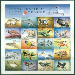 Gambia-1997-Endangered-Species-sheetlet-MUH-XL-Shipping